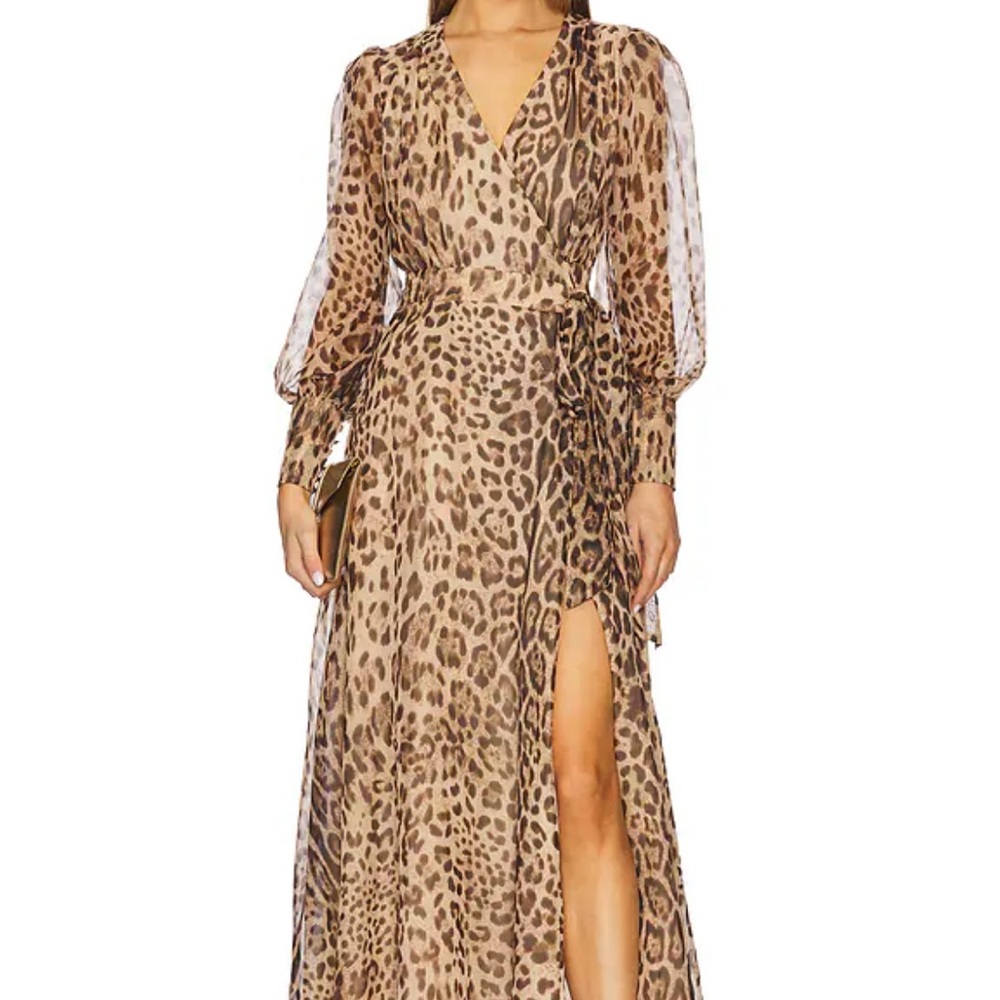 Bardot Leopard Wrap Gown